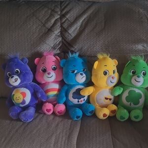 Care Bears Plush Toy Collection - Purple, Pink, Blue, Yellow, Green